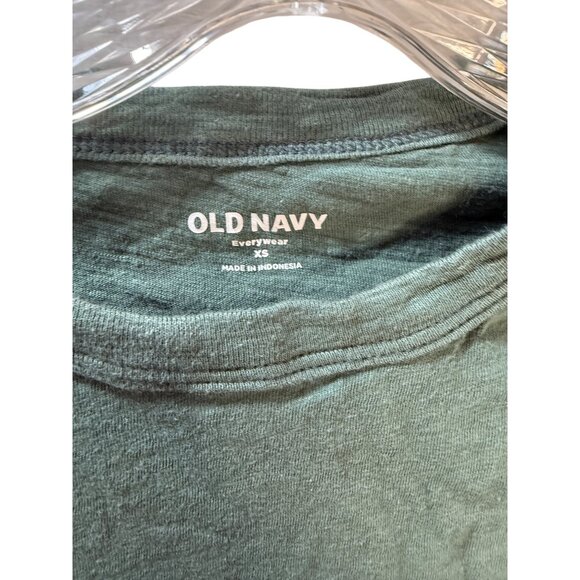 Old Navy XS Green Everyday Long Sleeve Crew Neck T-Shirt Cotton Blend Womens Cas - Picture 3 of 6